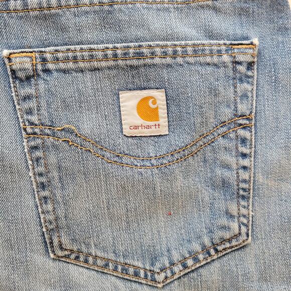 Carhartt Relaxed Fit Holter Jeans 36X32 Blue Denim Work Pants 101483 980 - Picture 7 of 8